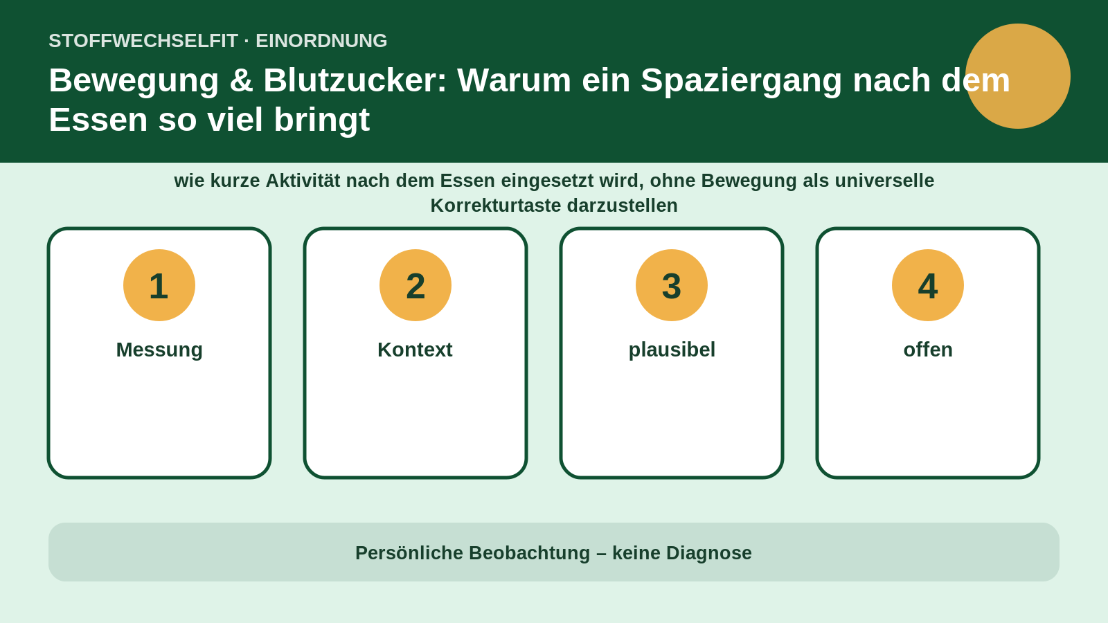 Artikelspezifische Einordnung zu Bewegung & Blutzucker: Warum ein Spaziergang nach dem Essen so viel bringt