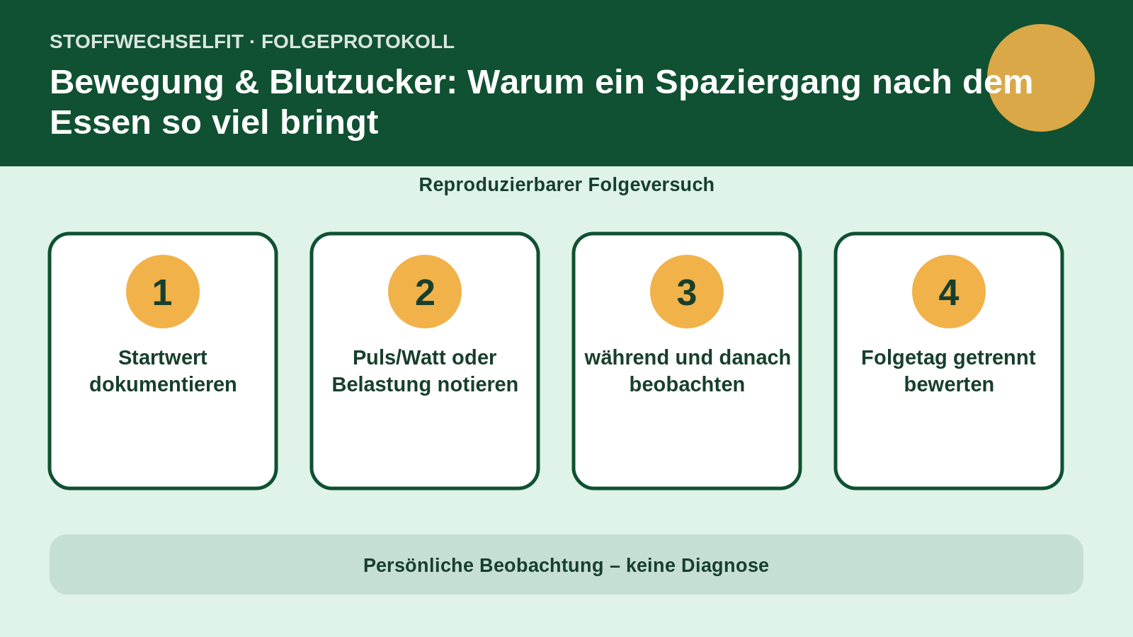 Folgeprotokoll für Bewegung & Blutzucker: Warum ein Spaziergang nach dem Essen so viel bringt