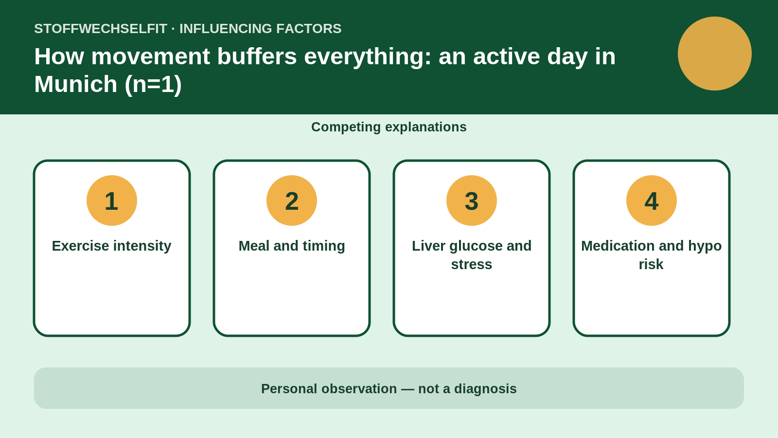 Influencing factors for How movement buffers everything: an active day in Munich (n=1)