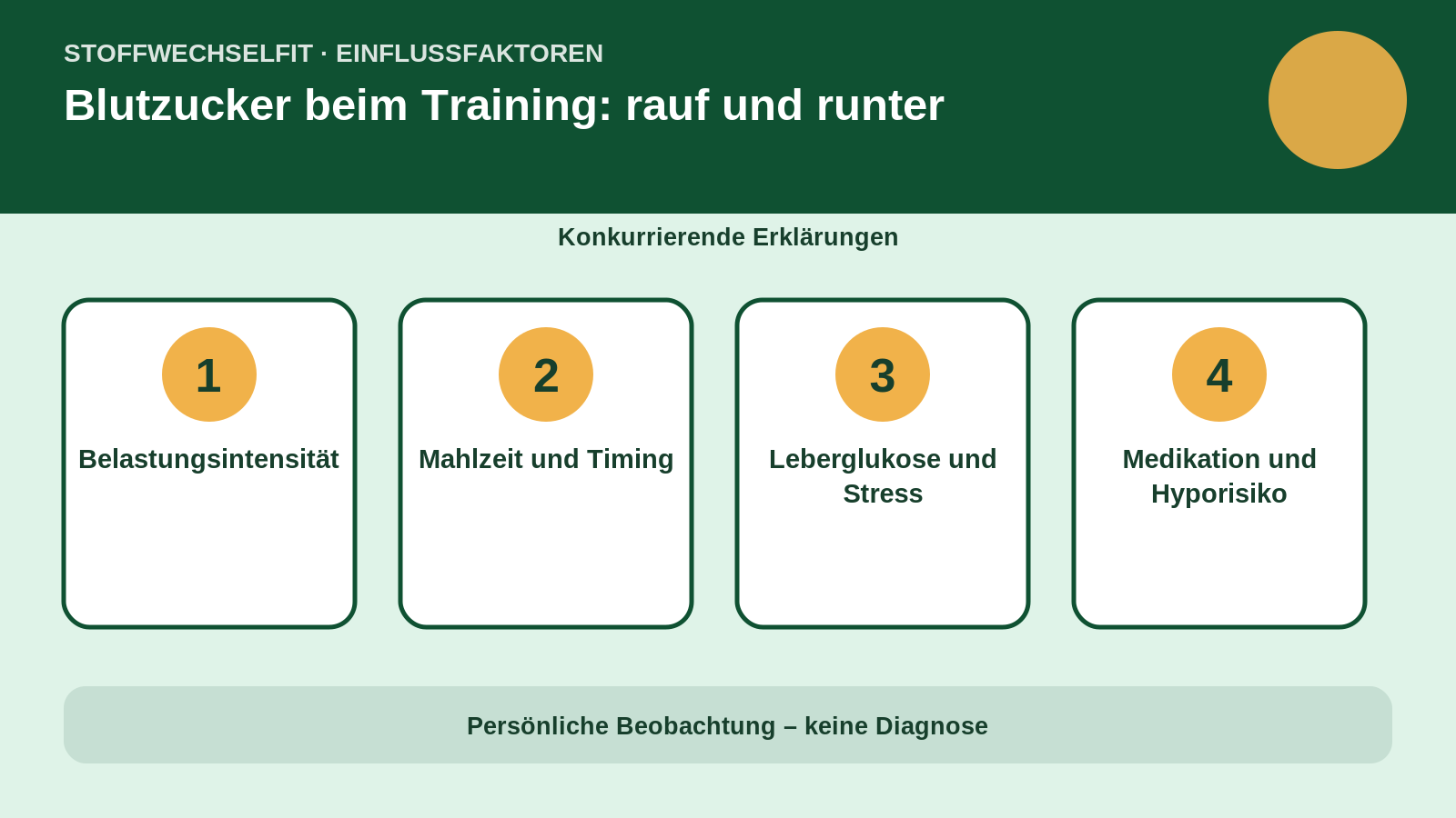 Einflussfaktoren für Blutzucker beim Training: rauf und runter
