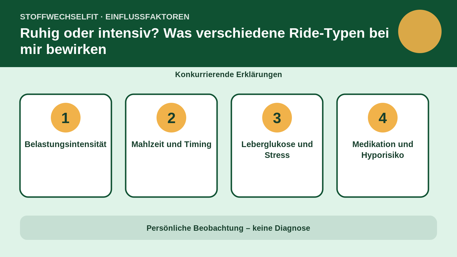 Einflussfaktoren für Ruhig oder intensiv? Was verschiedene Ride-Typen bei mir bewirken