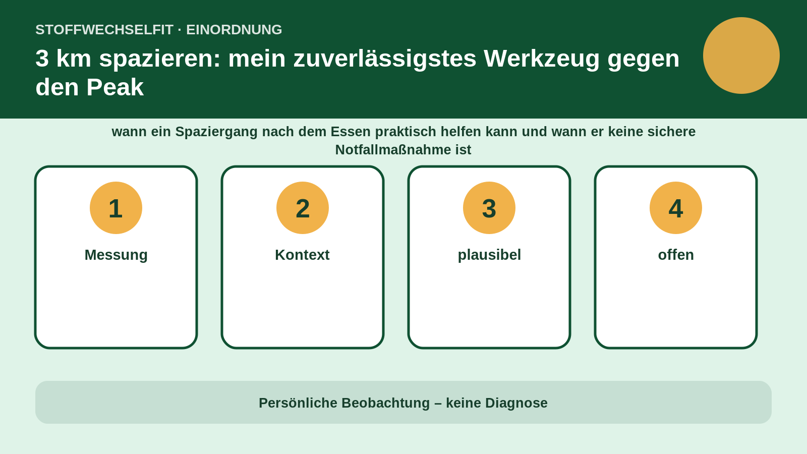 Artikelspezifische Einordnung zu 3 km spazieren: mein zuverlässigstes Werkzeug gegen den Peak