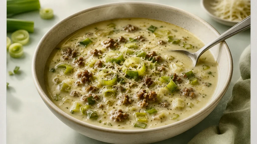 Käse-Lauch-Suppe mit Hackfleisch (SWF-Version)