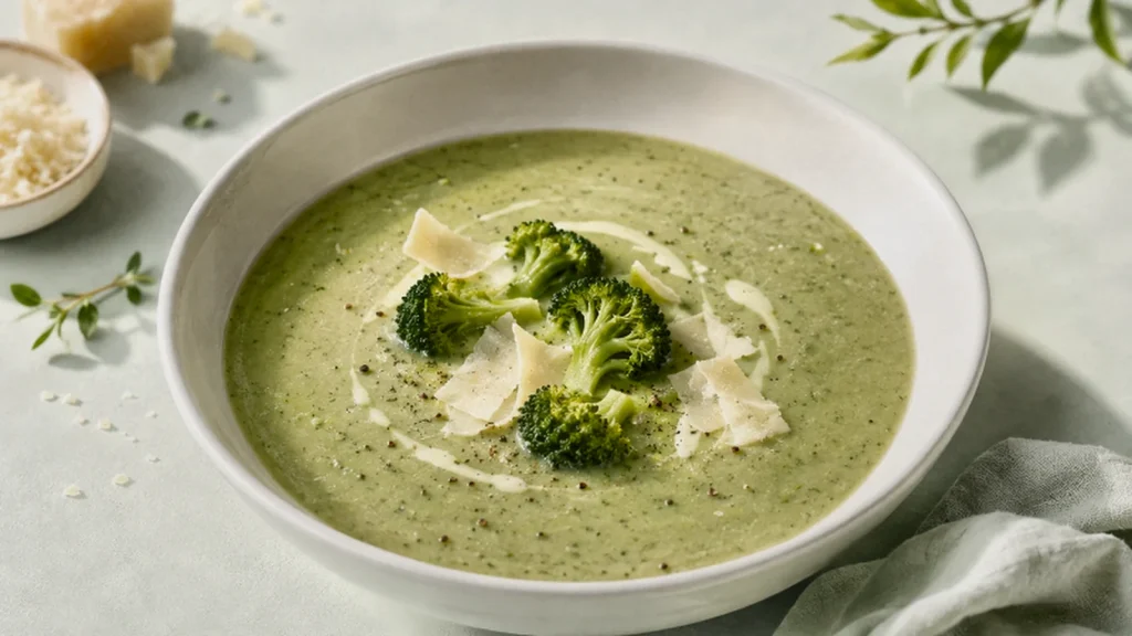 Brokkoli-Cremesuppe mit Parmesan