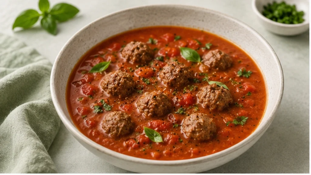 Tomatensuppe mit Hackbällchen