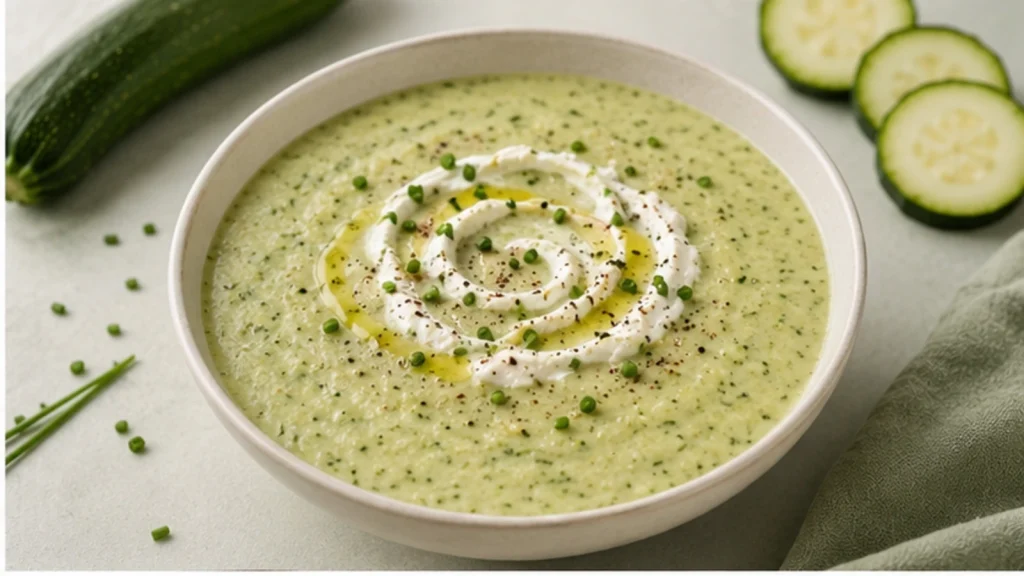 Zucchini-Cremesuppe mit Frischkäse