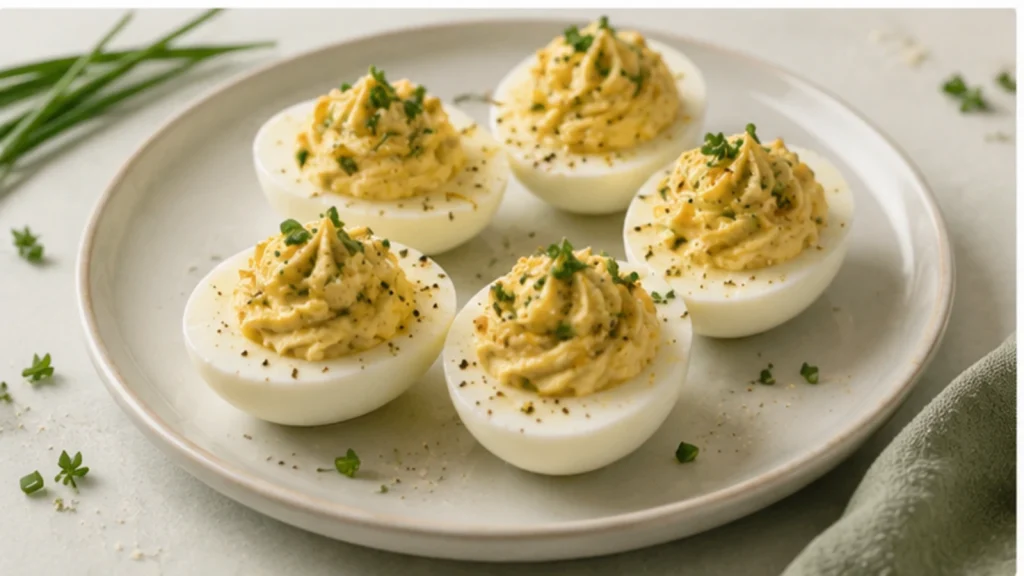 Gefüllte Eier mit Frischkäse und Senf