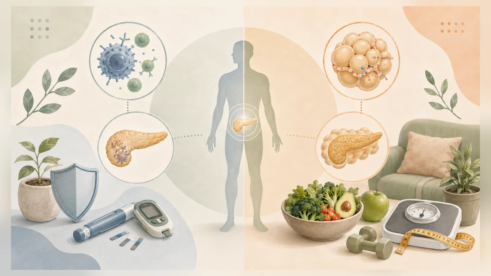 Diabetes Typ 1 und Typ 2: gleicher Name, andere Ursache